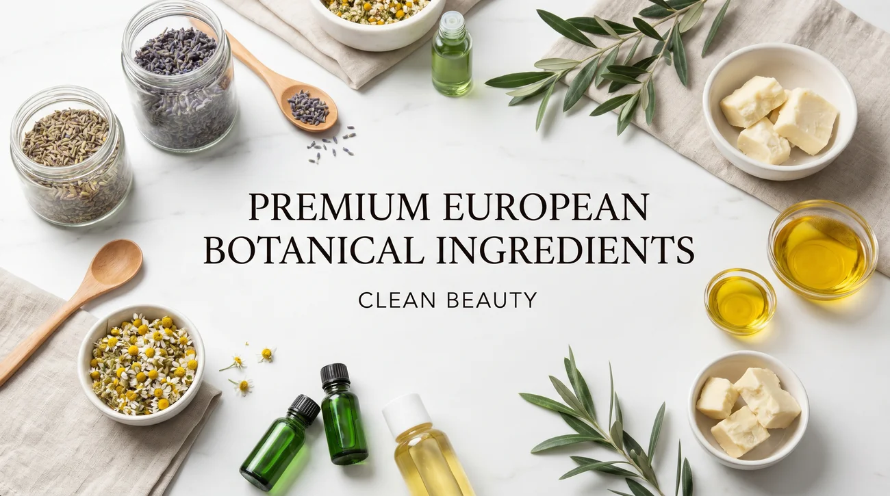 Premium European botanical cosmetic ingredients - natural plant oils and extracts used when brands source cosmetics from Europe